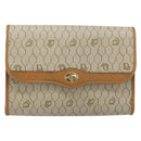 Christian Dior Honeycomb Canvas Chain Shoulder Bag PVC Beige Gold Auth ka3209-2