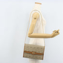 Christian Dior Honeycomb Canvas Chain Shoulder Bag PVC Beige Gold Auth ka3209-22