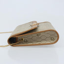 Christian Dior Honeycomb Canvas Chain Shoulder Bag PVC Beige Gold Auth ka3209-5