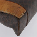 CELINE Macadam Canvas Hand Bag PVC Leather Brown Gold Auth ka3211-8