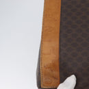 CELINE Macadam Canvas Hand Bag PVC Leather Brown Gold Auth ka3211-18
