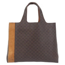 CELINE Macadam Canvas Hand Bag PVC Leather Brown Gold Auth ka3211-13
