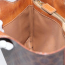 CELINE Macadam Canvas Hand Bag PVC Leather Brown Gold Auth ka3211-23