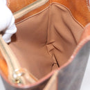 CELINE Macadam Canvas Hand Bag PVC Leather Brown Gold Auth ka3211-24