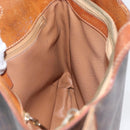CELINE Macadam Canvas Hand Bag PVC Leather Brown Gold Auth ka3211-26
