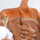 CELINE Macadam Canvas Hand Bag PVC Leather Brown Gold Auth ka3211-28
