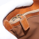 CELINE Macadam Canvas Hand Bag PVC Leather Brown Gold Auth ka3211-30
