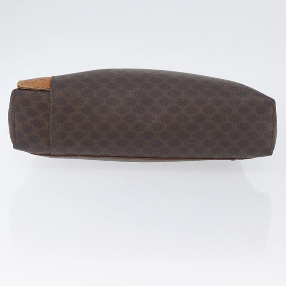 CELINE Macadam Canvas Hand Bag PVC Leather Brown Gold Auth ka3211