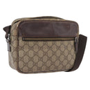 GUCCI GG Supreme Shoulder Bag PVC Beige Silver 114291 Auth ka3217-1