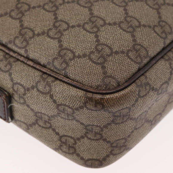 GUCCI GG Supreme Shoulder Bag PVC Beige Silver 114291 Auth ka3217