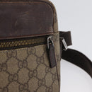GUCCI GG Supreme Shoulder Bag PVC Beige Silver 114291 Auth ka3217-18