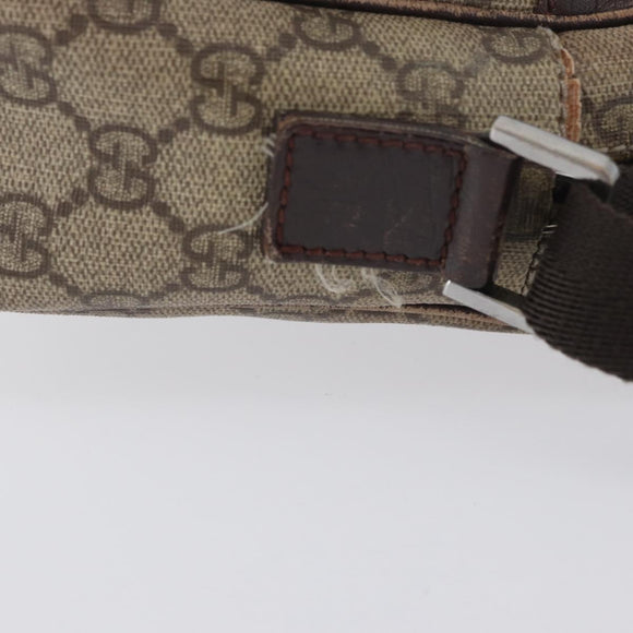 GUCCI GG Supreme Shoulder Bag PVC Beige Silver 114291 Auth ka3217