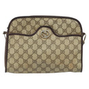 GUCCI GG Supreme Umhängetasche PVC Beige Gold Auth ka3220-2