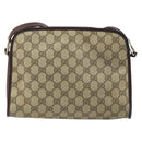 GUCCI GG Supreme Umhängetasche PVC Beige Gold Auth ka3220-3