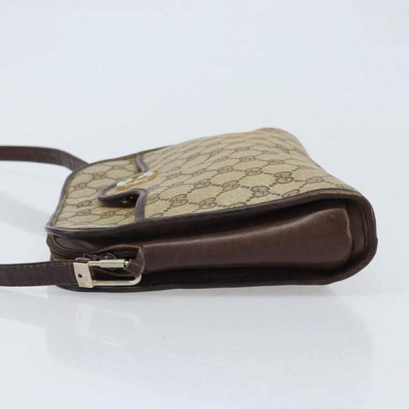 GUCCI GG Supreme Umhängetasche PVC Beige Gold Auth ka3220