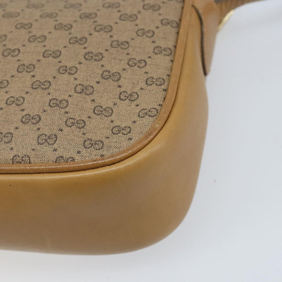 GUCCI Micro GG Supreme Web Sherry Line Shoulder Bag PVC Beige Gold Auth ka3222