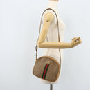 GUCCI Micro GG Supreme Web Sherry Line Shoulder Bag PVC Beige Gold Auth ka3222-23