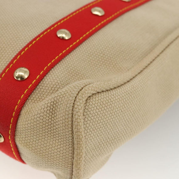LOUIS VUITTON Antigua Cabas MM Tote Bag Canvas Beige Red M40035 LV Auth ka3234