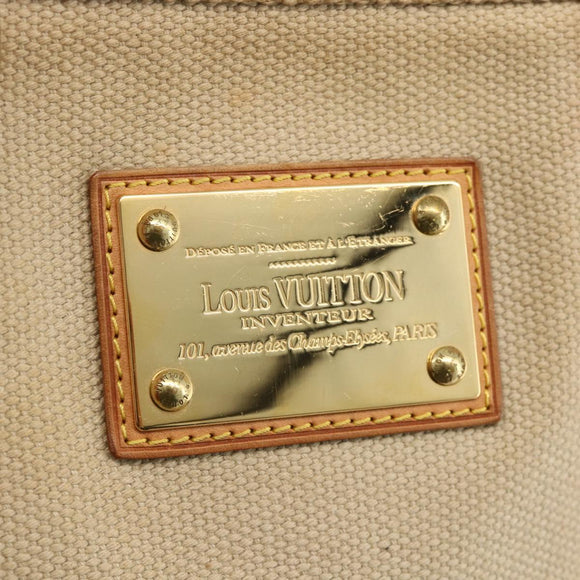 LOUIS VUITTON Antigua Cabas MM Tote Bag Canvas Beige Red M40035 LV Auth ka3234