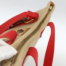LOUIS VUITTON Antigua Cabas MM Tote Bag Canvas Beige Red M40035 LV Auth ka3234-6