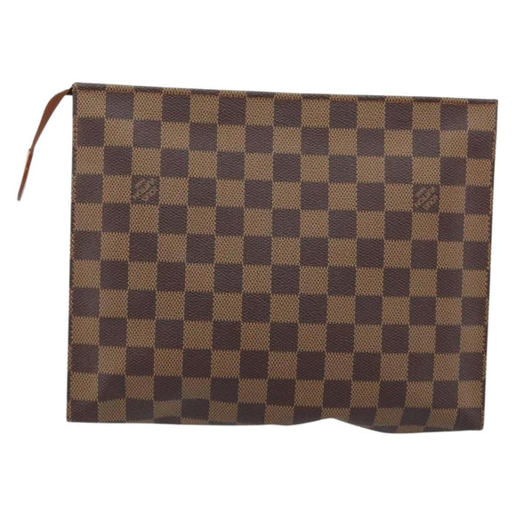 LOUIS VUITTON Damier Ebene Poche Toilette 26 Pouch N47543 LV Auth ka3237