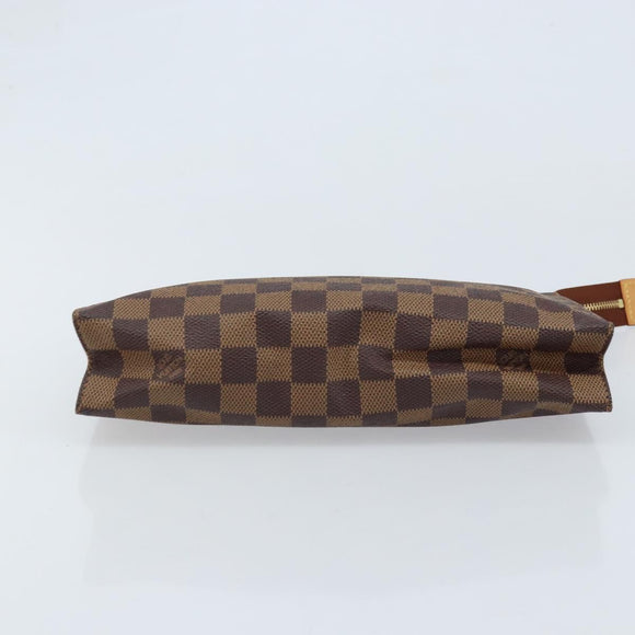LOUIS VUITTON Damier Ebene Poche Toilette 26 Pouch N47543 LV Auth ka3237