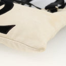 SAINT LAURENT Kahala Draagtas Canvas Wit Zilver 123435 Auth ka3245-10