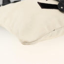 SAINT LAURENT Kahala Draagtas Canvas Wit Zilver 123435 Auth ka3245-11