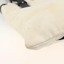 SAINT LAURENT Kahala Draagtas Canvas Wit Zilver 123435 Auth ka3245-13