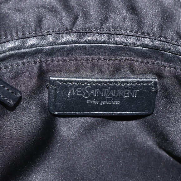 SAINT LAURENT Kahala Draagtas Canvas Wit Zilver 123435 Auth ka3245