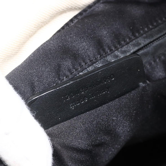 SAINT LAURENT Kahala Draagtas Canvas Wit Zilver 123435 Auth ka3245