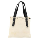SAINT LAURENT Kahala Draagtas Canvas Wit Zilver 123435 Auth ka3245-3