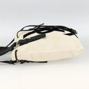 SAINT LAURENT Kahala Draagtas Canvas Wit Zilver 123435 Auth ka3245-4