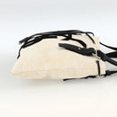 SAINT LAURENT Kahala Draagtas Canvas Wit Zilver 123435 Auth ka3245-5