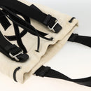 SAINT LAURENT Kahala Draagtas Canvas Wit Zilver 123435 Auth ka3245-6
