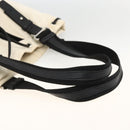 SAINT LAURENT Kahala Draagtas Canvas Wit Zilver 123435 Auth ka3245-7