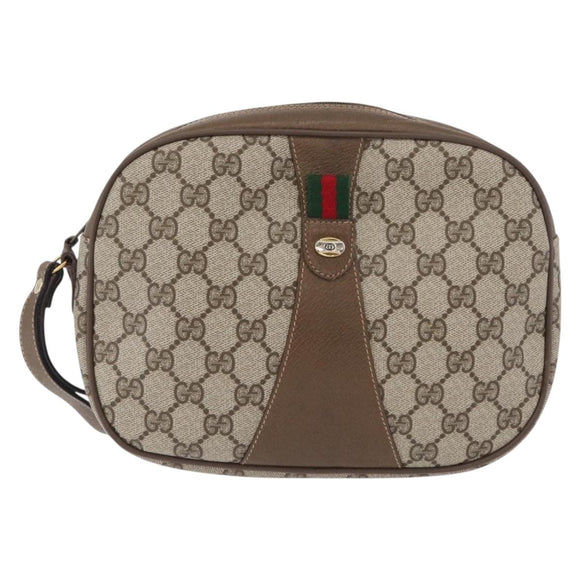 GUCCI GG Supreme Web Sherry Line Bag PVC Beige Red Green 89 01 034 Auth ka3250