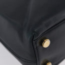 Salvatore Ferragamo Gancini Hand Bag Leather 2way Navy Gold Auth ka3255-12