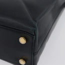 Salvatore Ferragamo Gancini Hand Bag Leather 2way Navy Gold Auth ka3255-13