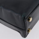 Salvatore Ferragamo Gancini Hand Bag Leather 2way Navy Gold Auth ka3255-14