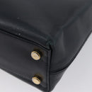 Salvatore Ferragamo Gancini Hand Bag Leather 2way Navy Gold Auth ka3255-15