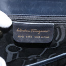 Salvatore Ferragamo Gancini Hand Bag Leather 2way Navy Gold Auth ka3255-19