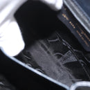 Salvatore Ferragamo Gancini Hand Bag Leather 2way Navy Gold Auth ka3255-23