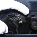 Salvatore Ferragamo Gancini Hand Bag Leather 2way Navy Gold Auth ka3255-26
