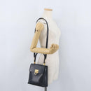 Salvatore Ferragamo Gancini Hand Bag Leather 2way Navy Gold Auth ka3255-28