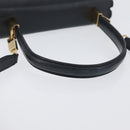 Salvatore Ferragamo Gancini Hand Bag Leather 2way Navy Gold Auth ka3255-7
