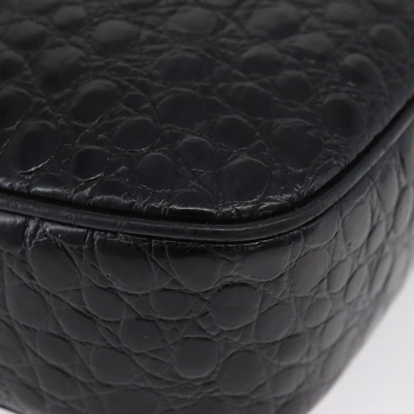 Salvatore Ferragamo Vala Shoulder Bag Leather Black Gold Auth ka3259