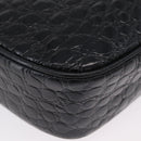 Salvatore Ferragamo Vala Shoulder Bag Leather Black Gold Auth ka3259-16