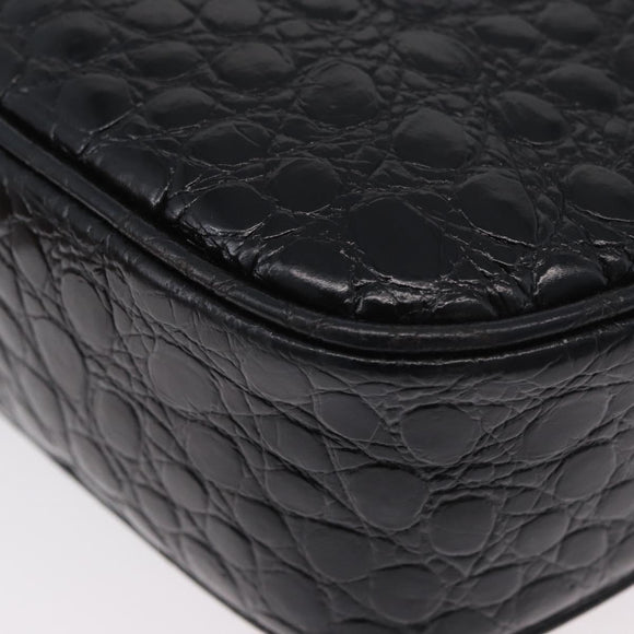 Salvatore Ferragamo Vala Shoulder Bag Leather Black Gold Auth ka3259