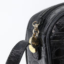 Salvatore Ferragamo Vala Shoulder Bag Leather Black Gold Auth ka3259-9